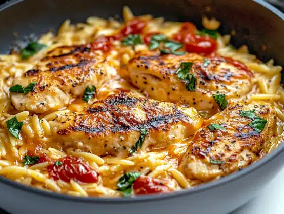 This Marry Me Chicken Orzo recipe features creamy sauce, tender chicken, and orzo pasta. Perfect for an easy yet elegant dinner!