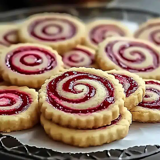 Raspberry Swirl Shortbread Cookies