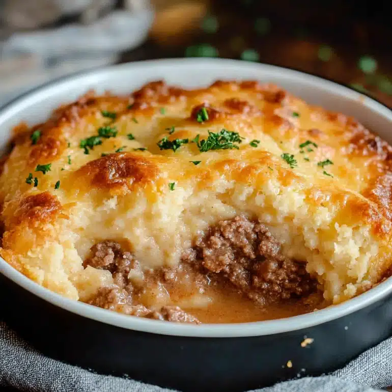 This Cheddar Bay Ground Beef Cobbler is cheesy, hearty, and ready in under an hour—pure comfort food magic!