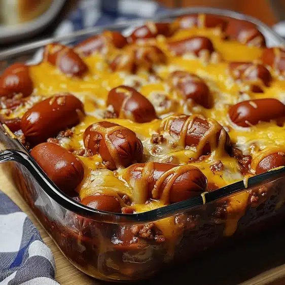 Quick, cheesy, and satisfying! This Chili Cheese Dog Casserole is the perfect comfort food for any occasion.