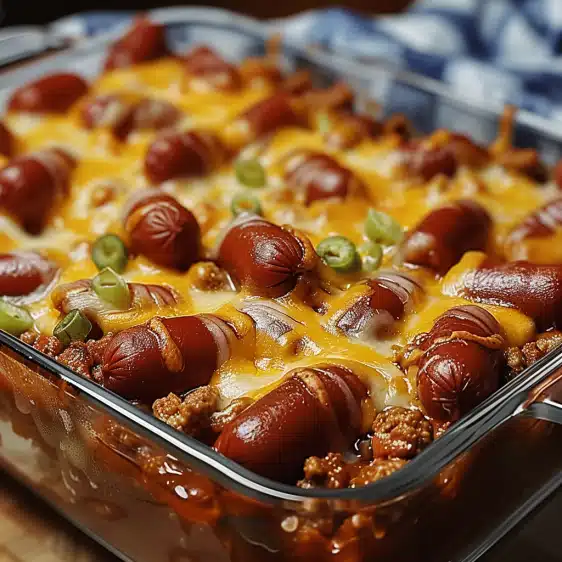Quick, cheesy, and satisfying! This Chili Cheese Dog Casserole is the perfect comfort food for any occasion.