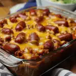 Quick, cheesy, and satisfying! This Chili Cheese Dog Casserole is the perfect comfort food for any occasion.