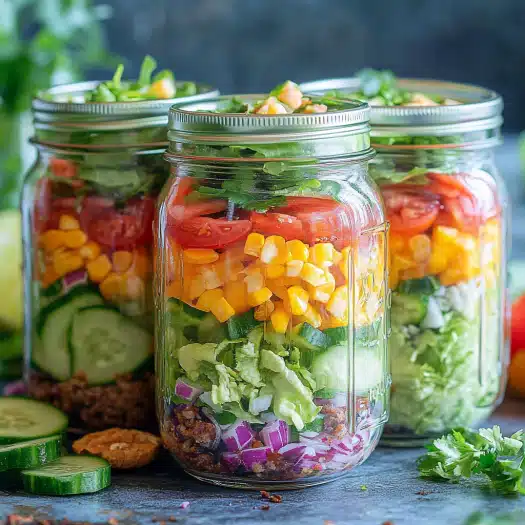 Prep these easy Make-Ahead Mason Jar Salads for healthy, grab-and-go meals that stay fresh for up to 5 days