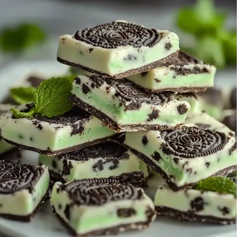 This Mint Oreo Bark is a no-bake treat packed with white chocolate and crunchy cookies! Ready in minutes and perfect for gifting.