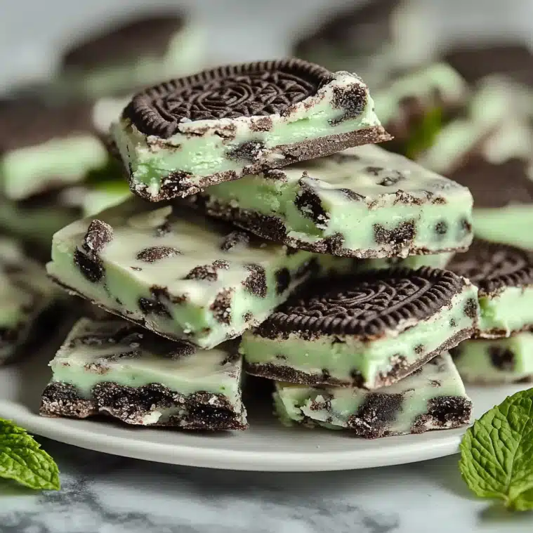This Mint Oreo Bark is a no-bake treat packed with white chocolate and crunchy cookies! Ready in minutes and perfect for gifting.