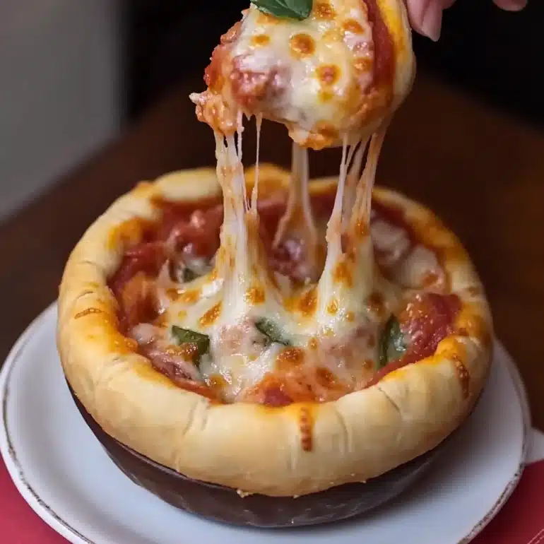 Try these easy, cheesy Pizza Pot Pies filled with sausage, pepperoni, and gooey mozzarella—comfort food in a ramekin!