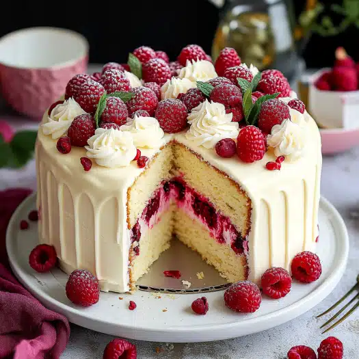 Layered Raspberry Dream White Chocolate Raspberry Dream Cake
