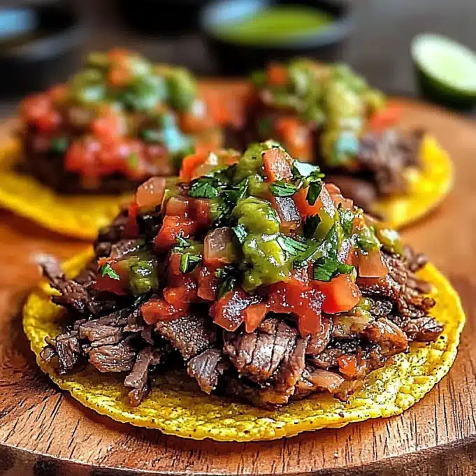 Mexican Tostadas de Carne Asada