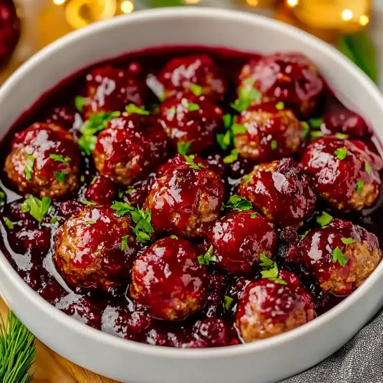 Quick Christmas Cranberry Meatballs