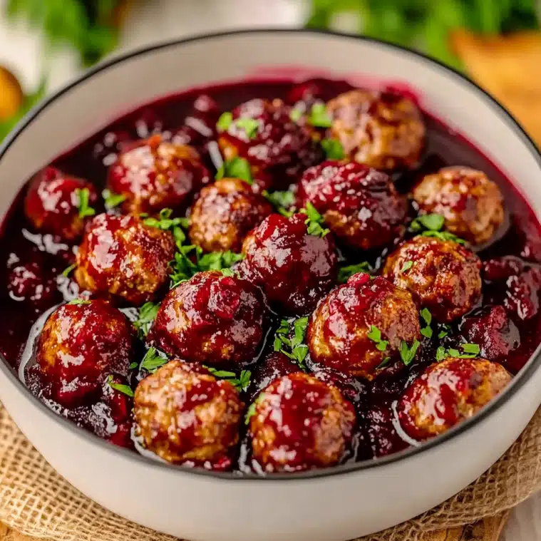 Quick Christmas Cranberry Meatballs