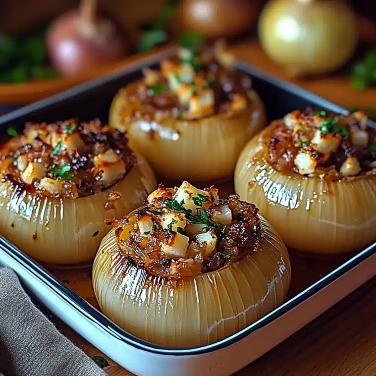 Greek Stuffed Onions