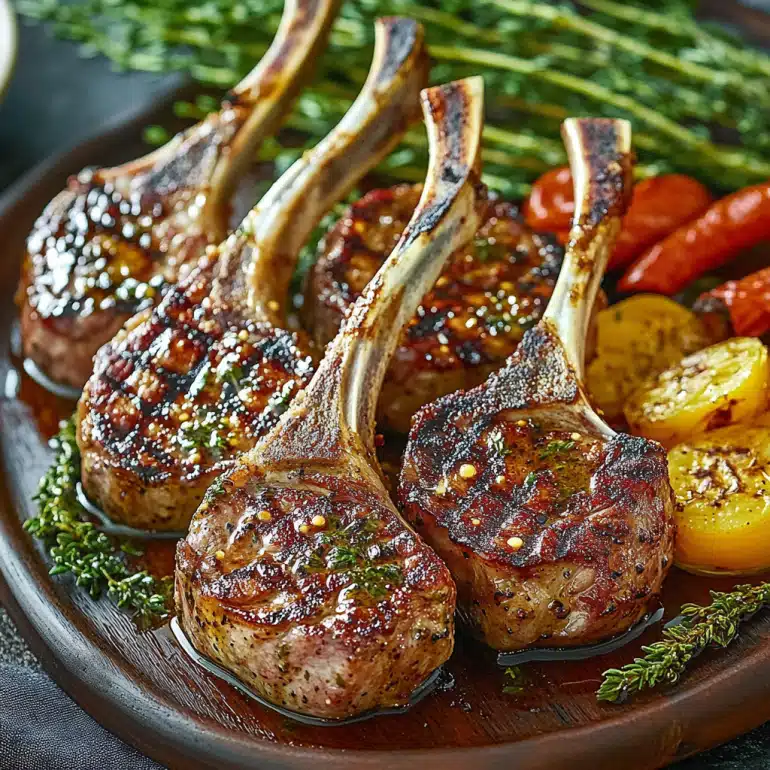 Juicy Lamb Chops in Mustard Thyme