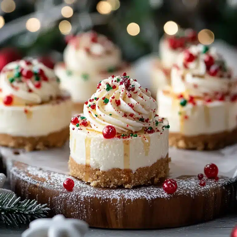 Mini Christmas Cheesecakes
