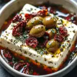 Baked Feta with Olives and Sun-Dried Tomatoes