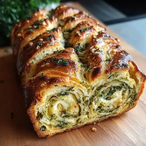 Swirled Garlic Herb and Cheese Bread