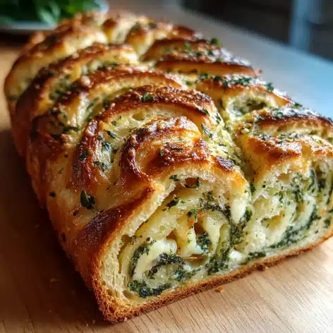 Swirled Garlic Herb and Cheese Bread