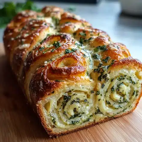 Swirled Garlic Herb and Cheese Bread