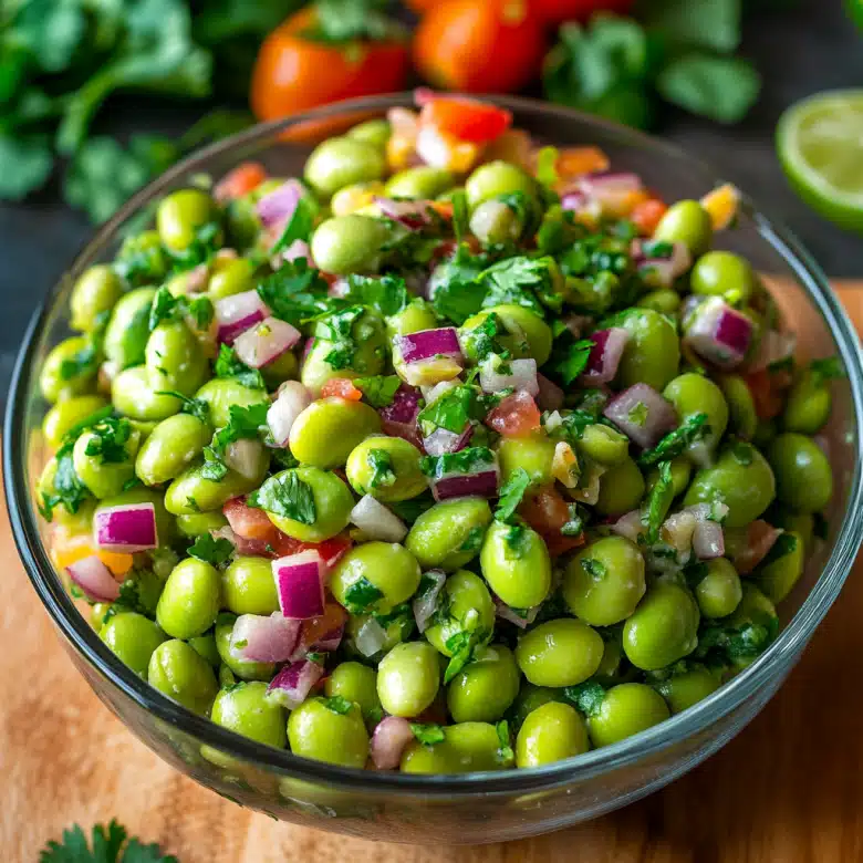 Edamame Salad with Cilantro Lime Dressing