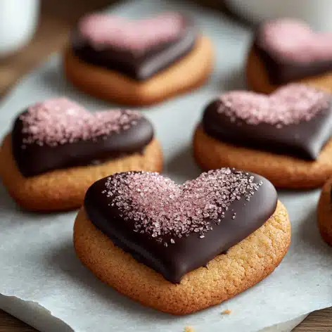 Chocolate Dipped Heart Cookies