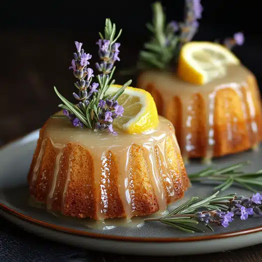 Mini Lemon Cakes with Lavender Glaze