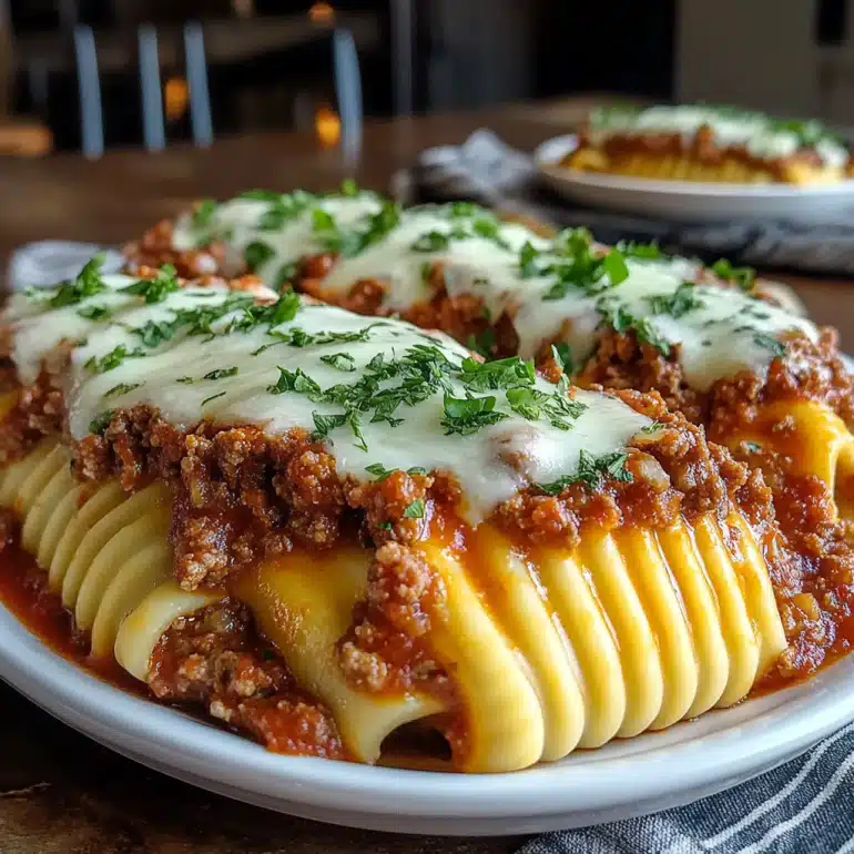 Stuffed Manicotti Recipe with Easy Meat Sauce