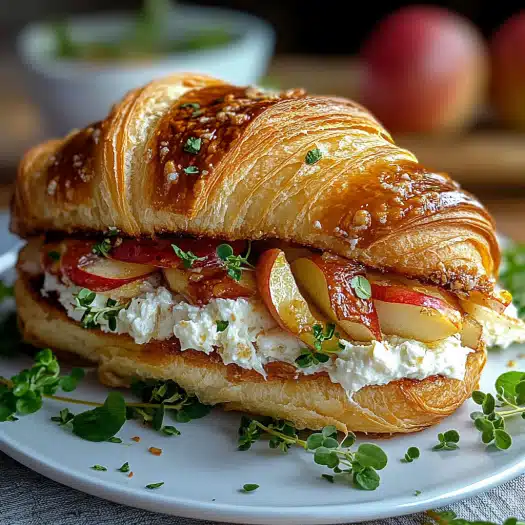Apple Goat Cheese Croissant Sandwich