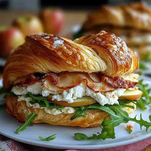 Apple Goat Cheese Croissant Sandwich