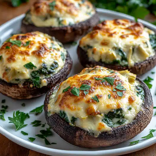 Air Fryer Stuffed Portobello Mushrooms