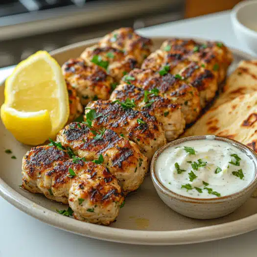 Chicken Kofta with Garlic Yogurt Sauce