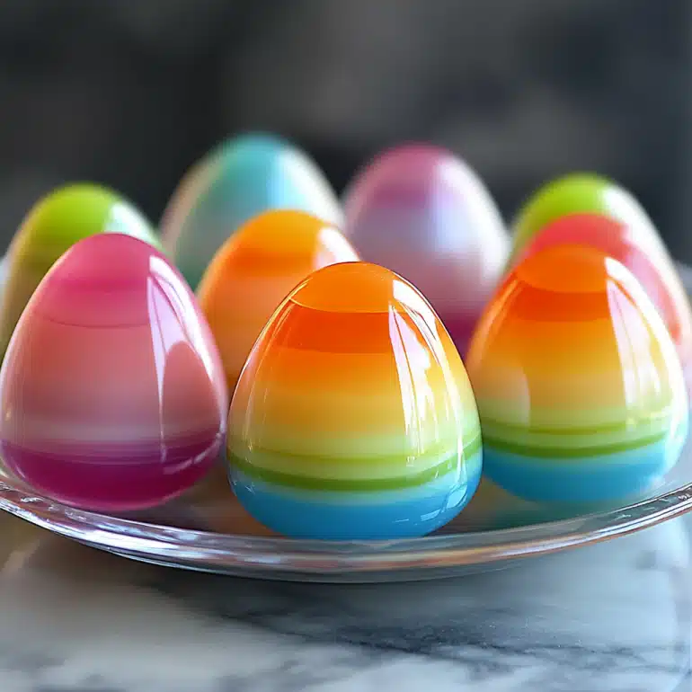 Rainbow Jello Easter Eggs