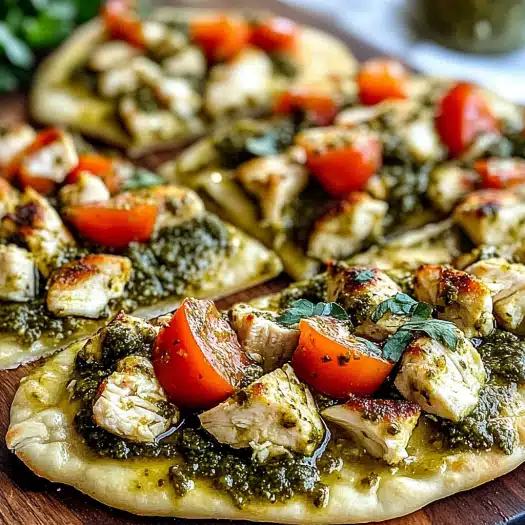 Pesto Chicken Flatbreads