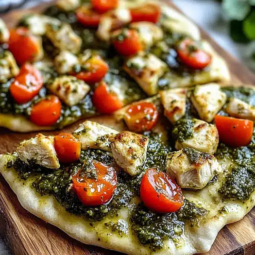 Pesto Chicken Flatbreads