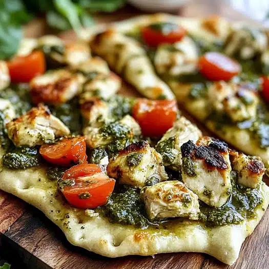 Pesto Chicken Flatbreads