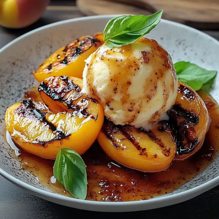 Make the best Grilled Peaches with Ice Cream Recipes using fresh peaches, creamy vanilla ice cream, and delicious toppings. An easy summer dessert that's perfect for BBQs, family dinners, and entertaining.
