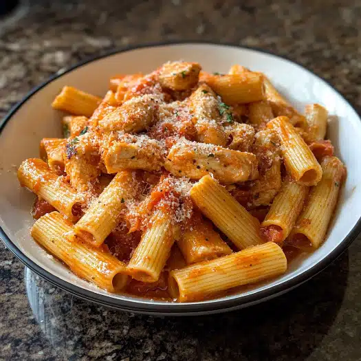 Roasted Red Pepper Chicken Rigatoni